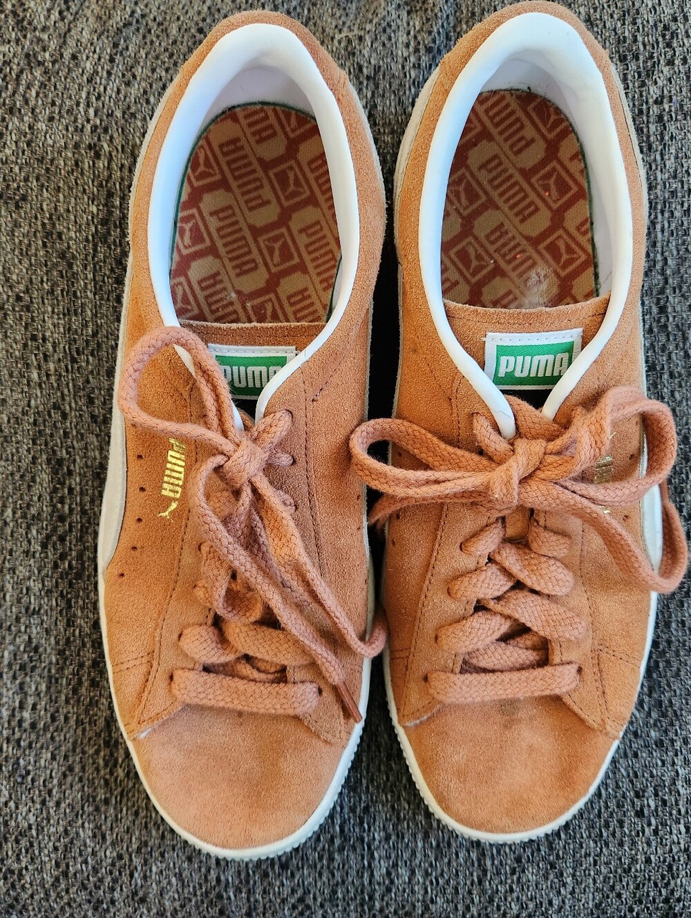 Puma Women's Suede Lace-Up Sneakers in Rust